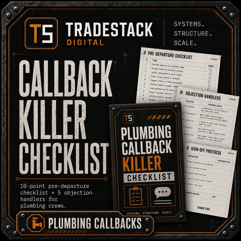 Callback Killer quality control checklist for plumbers
