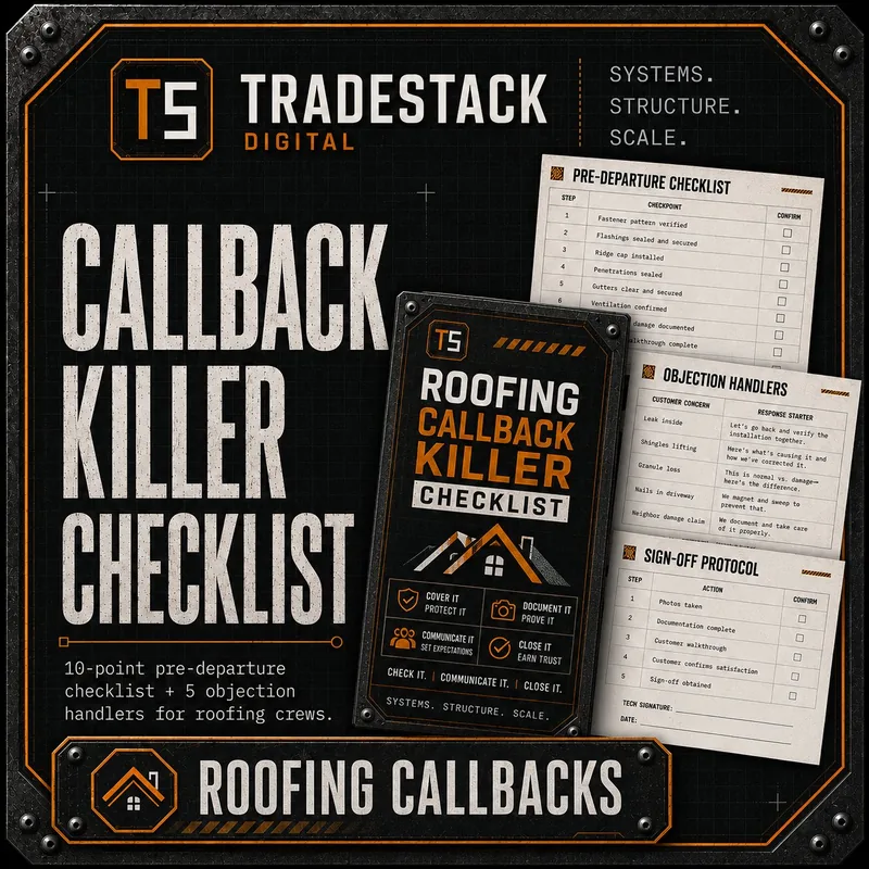 Callback Killer quality control checklist for roofers