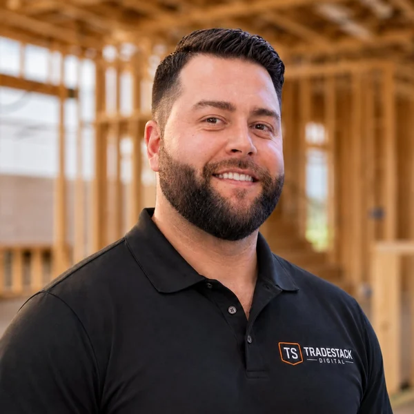 Heath Thiel — founder of TradeStack Digital, on a jobsite