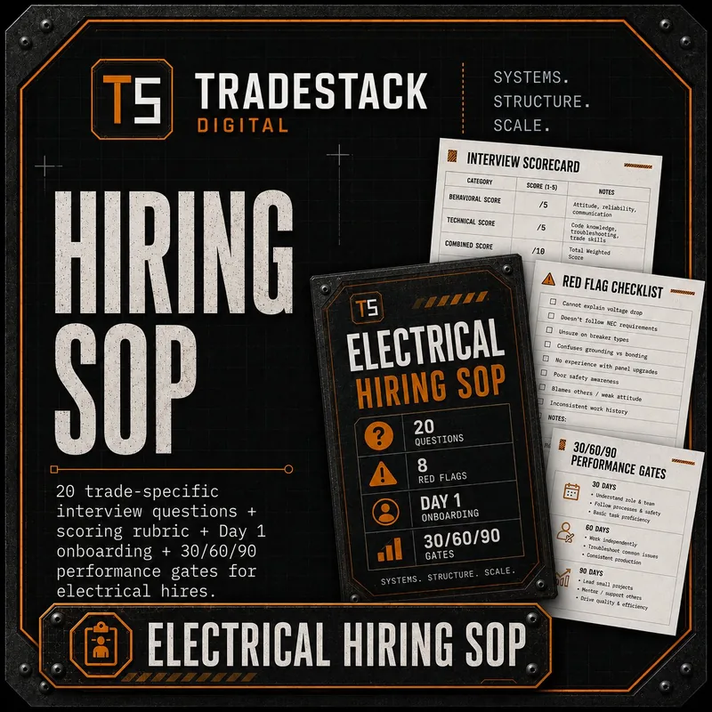 Hiring SOP for electricians — recruiting and onboarding system