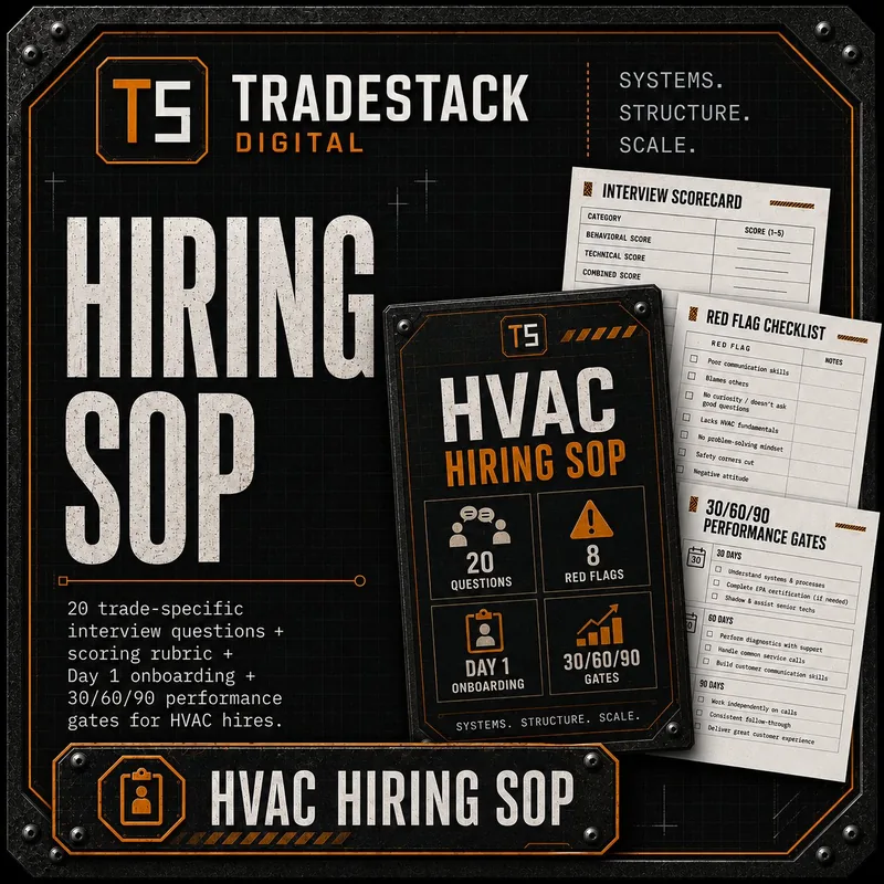 Hiring SOP for HVAC technicians — recruiting and onboarding system