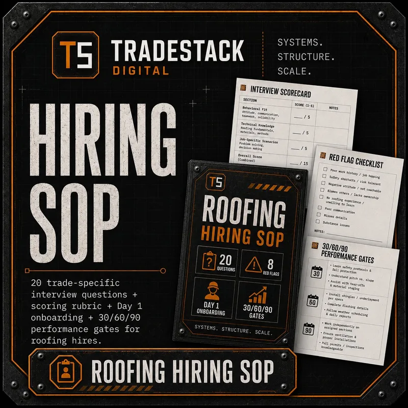 Hiring SOP for roofing crews — recruiting and onboarding system