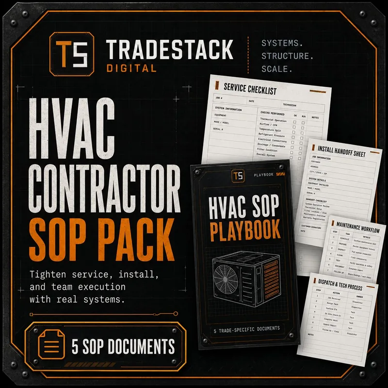 HVAC Contractor SOP Trade Pack — trade-specific standard operating procedures