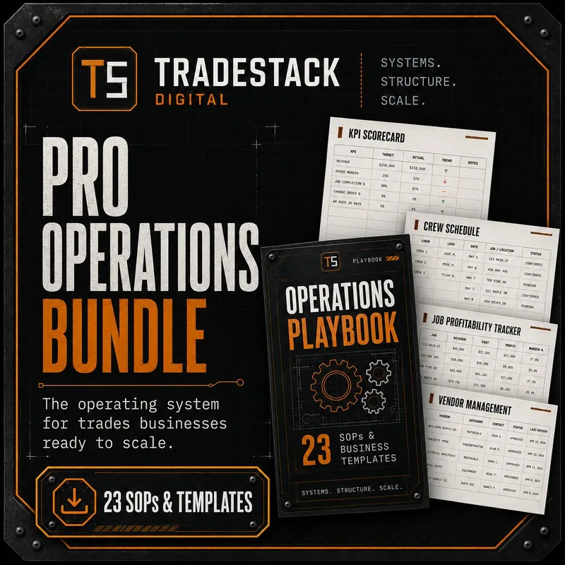 Pro Operations Bundle — hiring, fleet, AR and quality control SOPs for multi-truck contractors