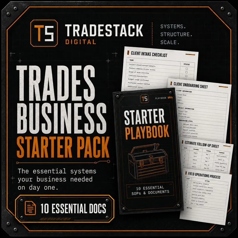 Trades Business Starter Pack — core SOP operating system for contractors